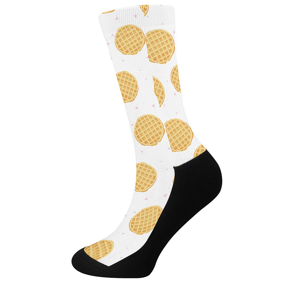 Cute Waffle Pattern Print Crew Socks
