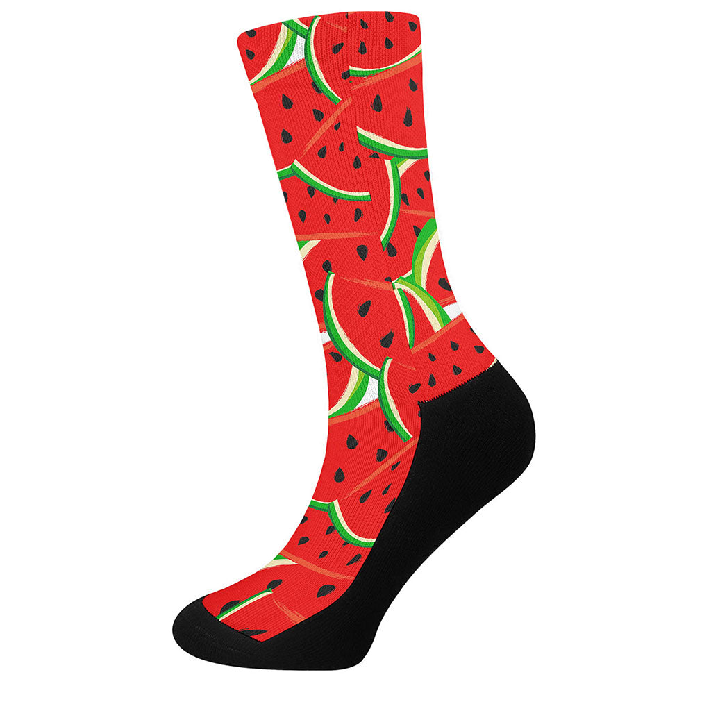 Cute Watermelon Pieces Pattern Print Crew Socks