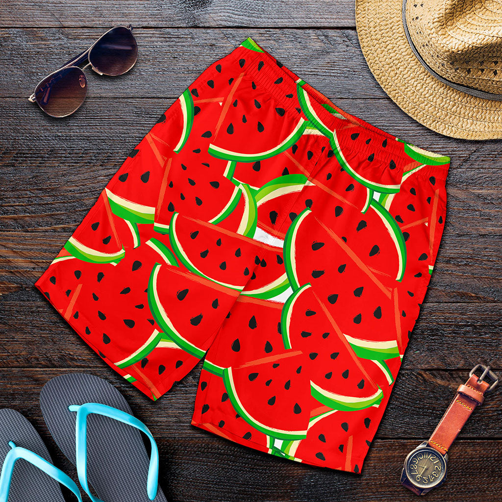 Cute Watermelon Pieces Pattern Print Men's Shorts