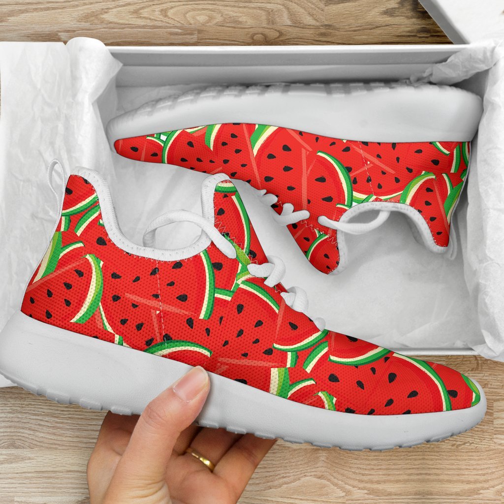Cute Watermelon Pieces Pattern Print Mesh Knit Shoes GearFrost
