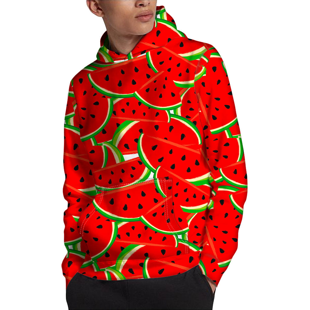 Cute Watermelon Pieces Pattern Print Pullover Hoodie
