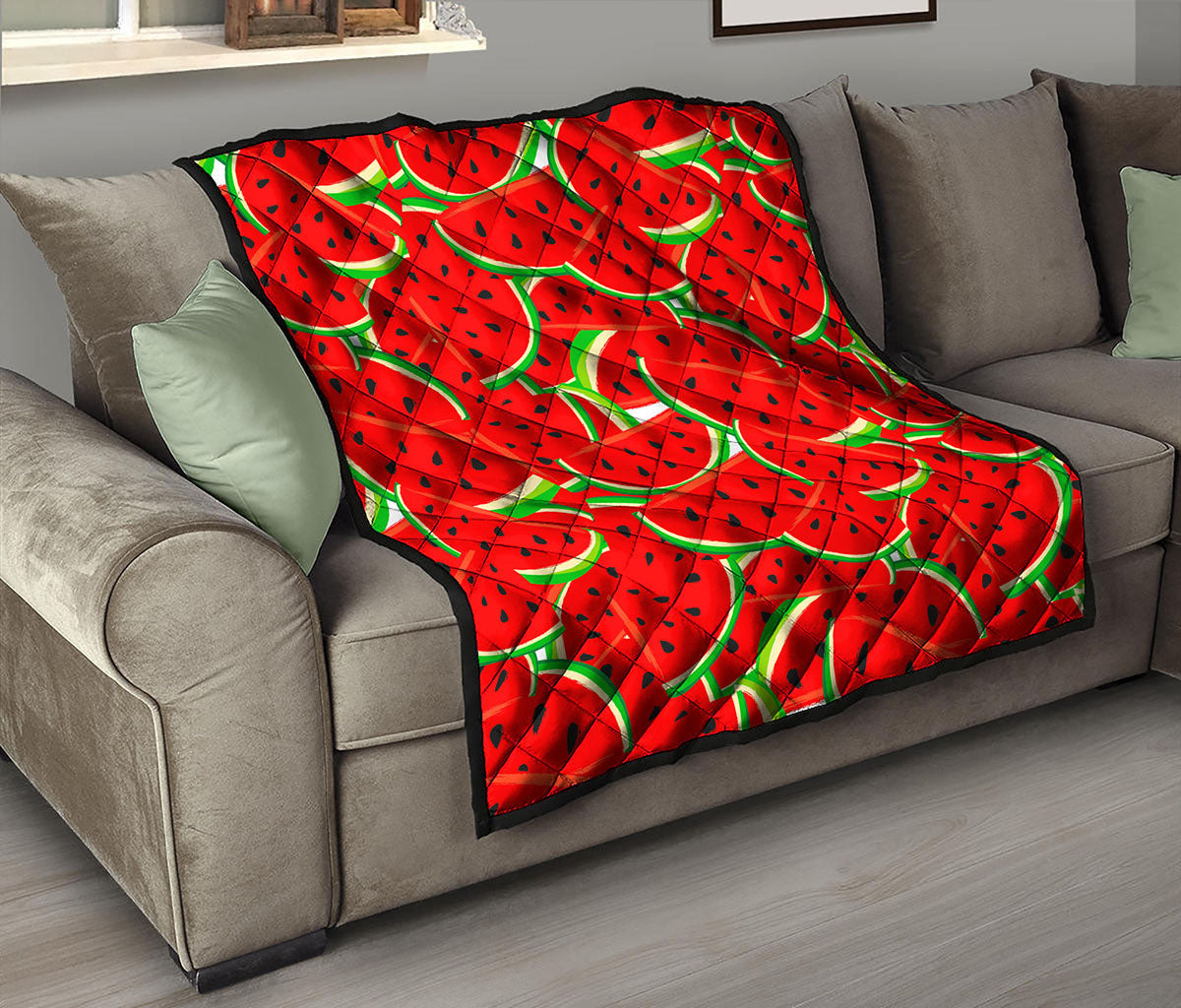 Cute Watermelon Pieces Pattern Print Quilt