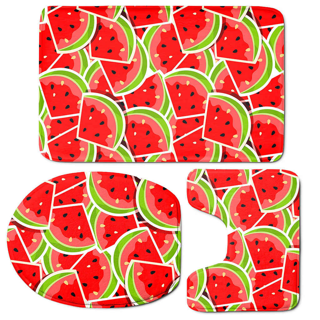 Cute Watermelon Slices Pattern Print 3 Piece Bath Mat Set