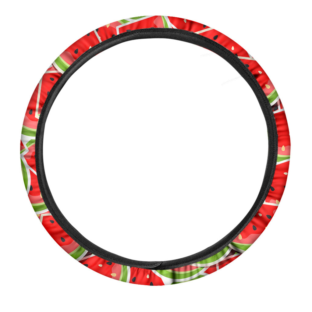 Cute Watermelon Slices Pattern Print Car Steering Wheel Cover