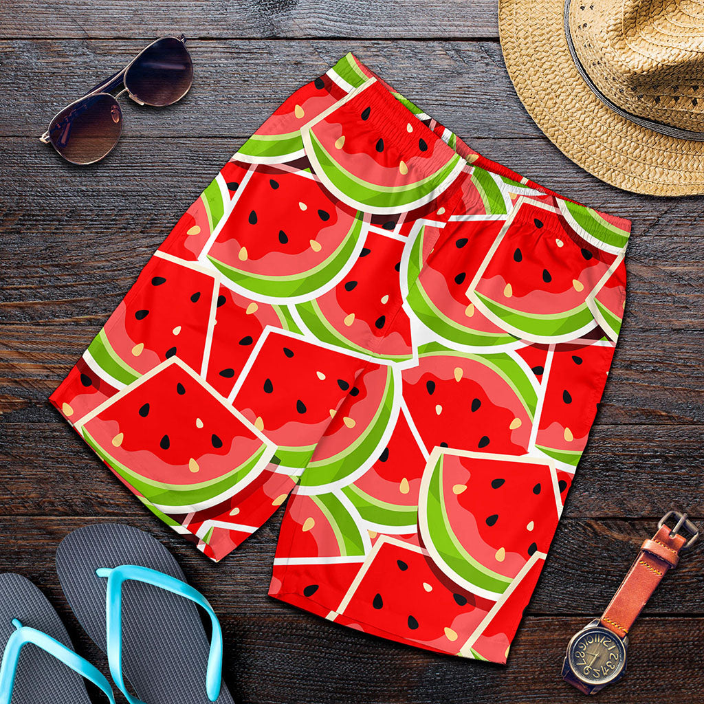 Cute Watermelon Slices Pattern Print Men's Shorts