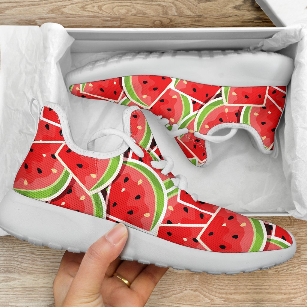 Cute Watermelon Slices Pattern Print Mesh Knit Shoes GearFrost