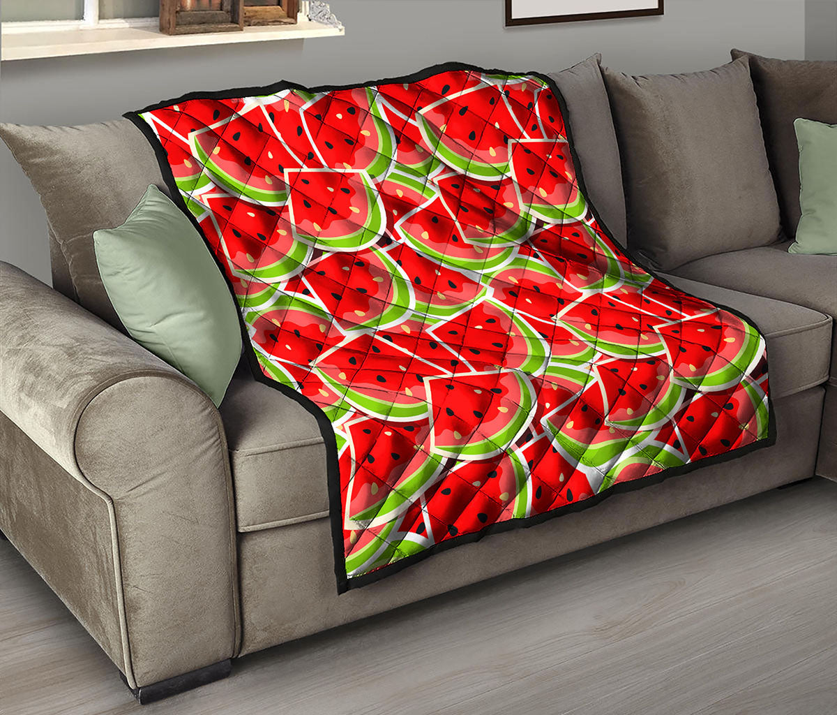 Cute Watermelon Slices Pattern Print Quilt