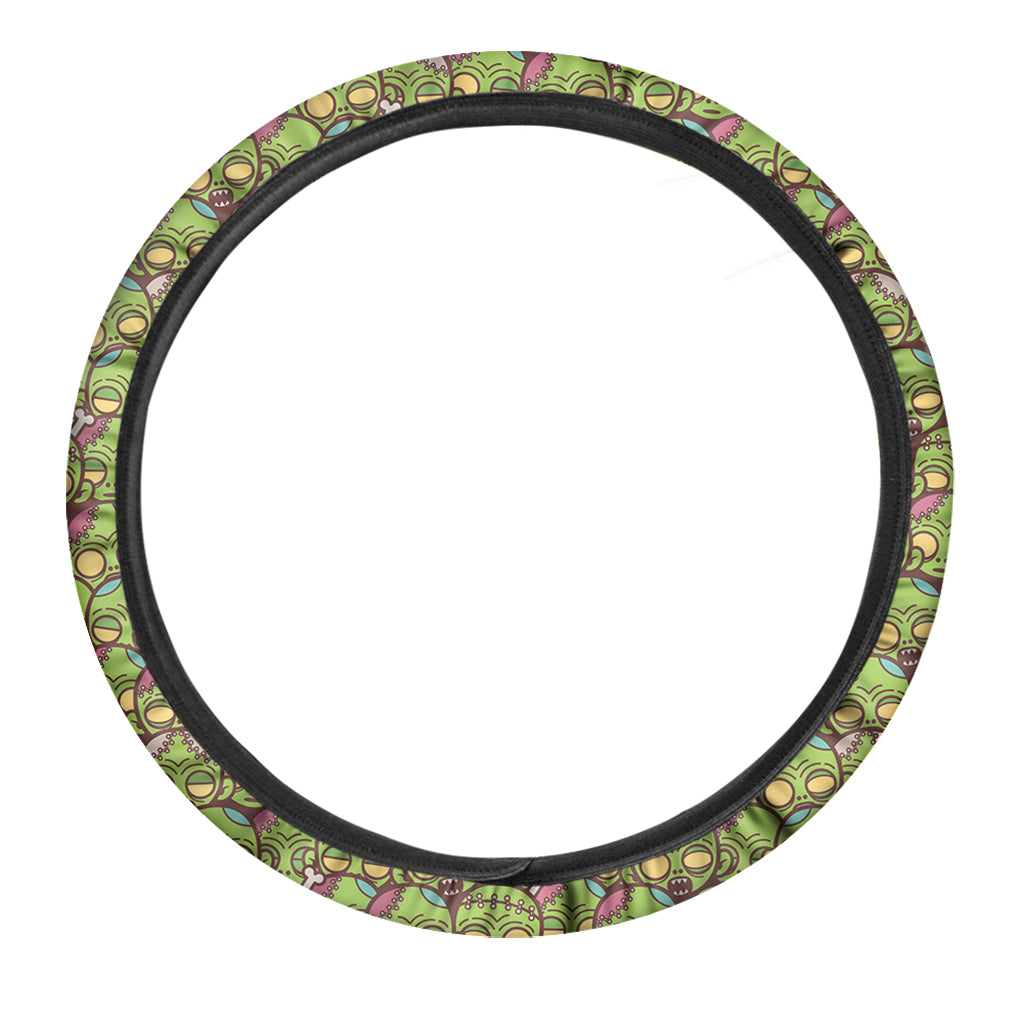 Cute Zombie Pattern Print Car Steering Wheel Cover