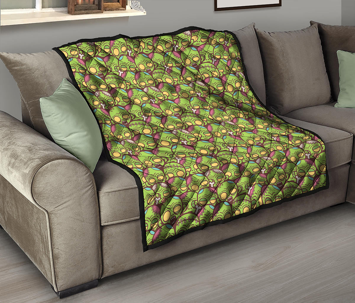 Cute Zombie Pattern Print Quilt