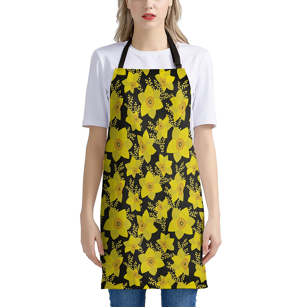 Daffodil And Mimosa Pattern Print Apron