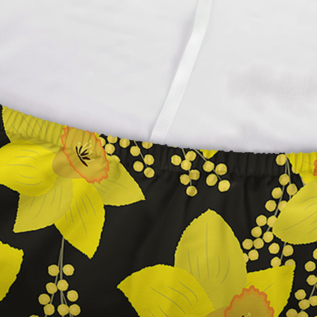 Daffodil And Mimosa Pattern Print Sofa Cover