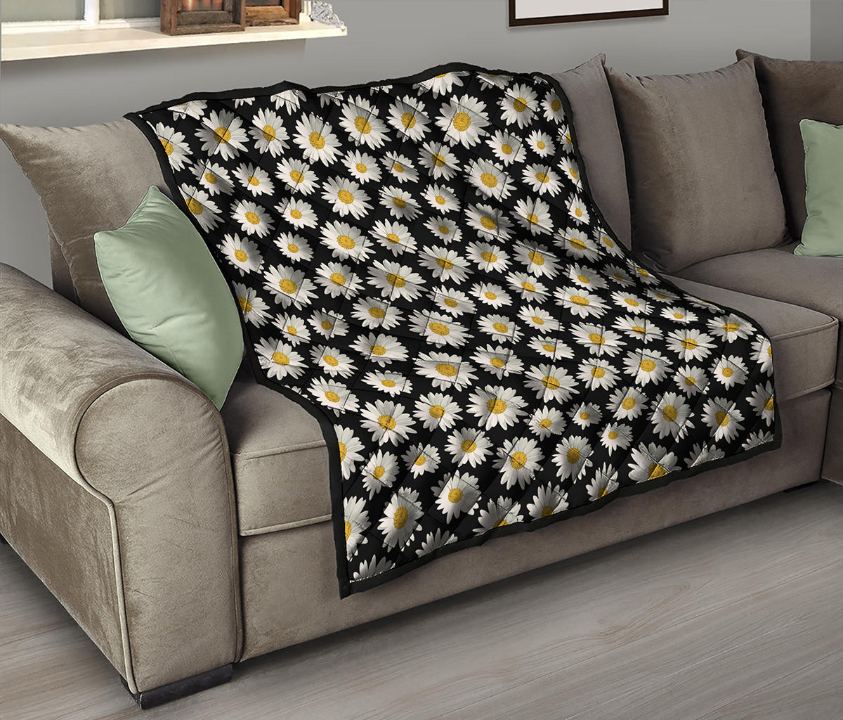 Daisy Flower Pattern Print Quilt