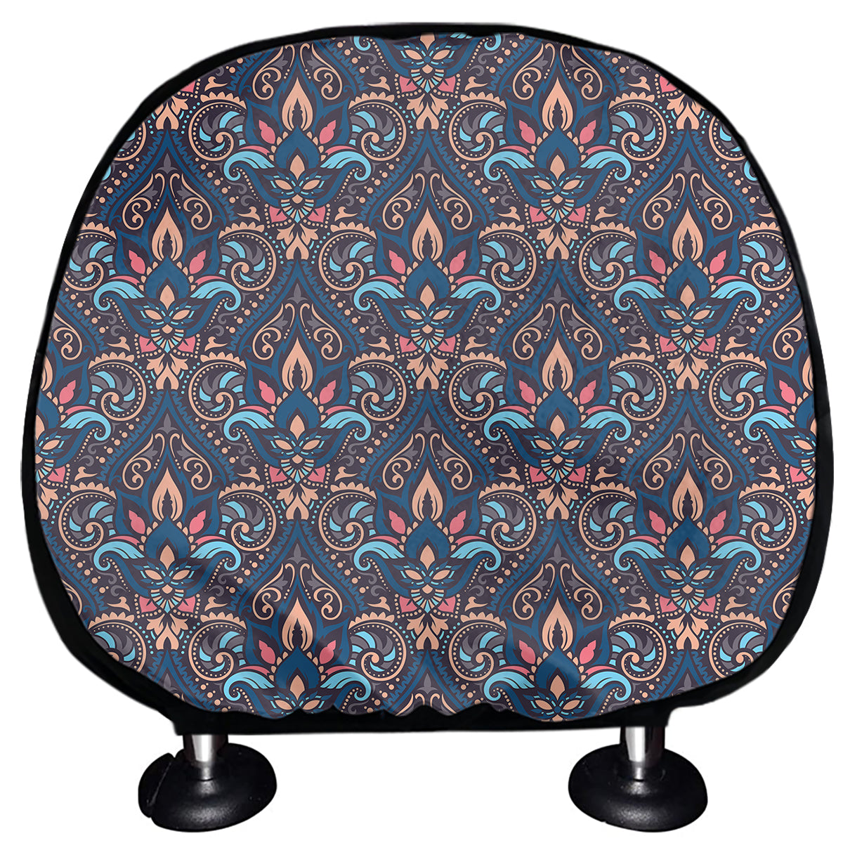 Damask Boho Pattern Print Car Headrest Covers