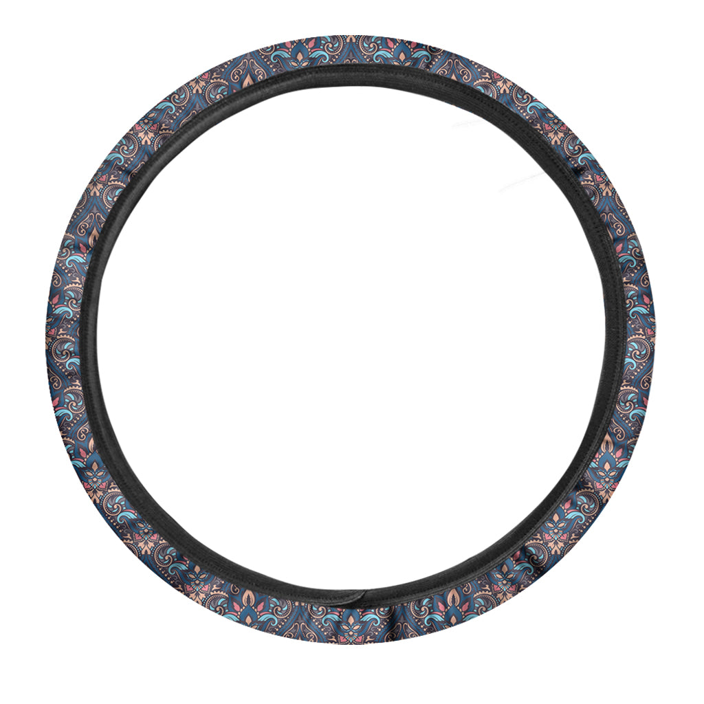 Damask Boho Pattern Print Car Steering Wheel Cover