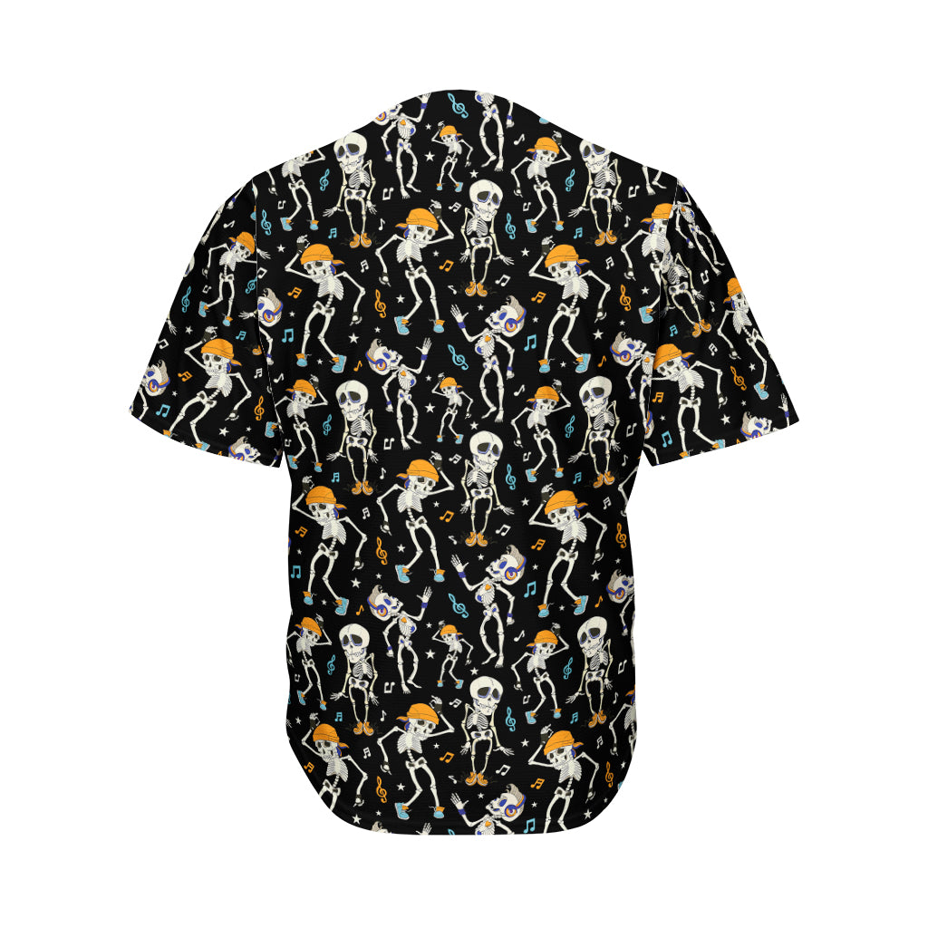 Dancing Skeleton Party Pattern Print Men's Baseball Jersey