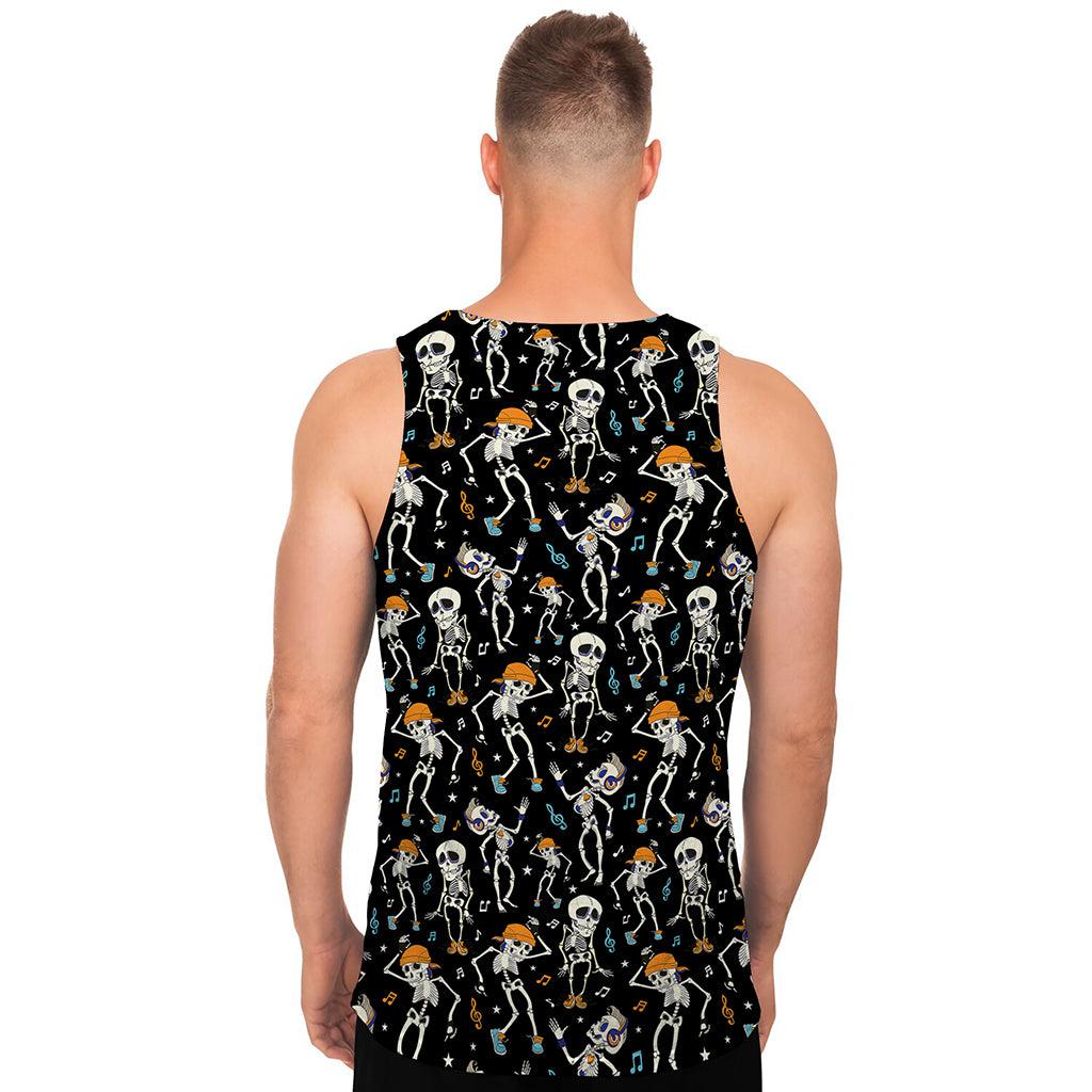 Dancing Skeleton Party Pattern Print Men's Tank Top