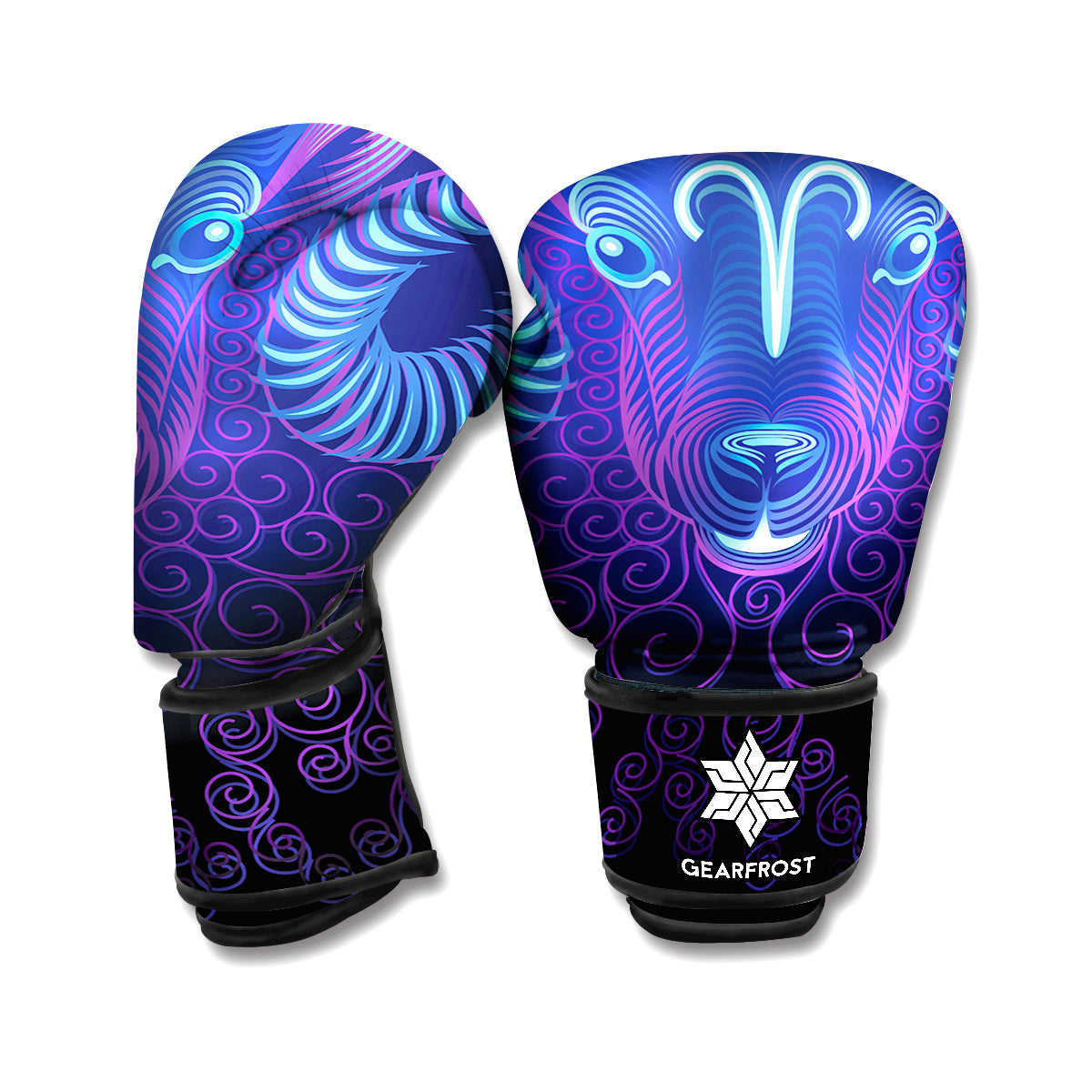 Dark Aries Zodiac Sign Print Boxing Gloves