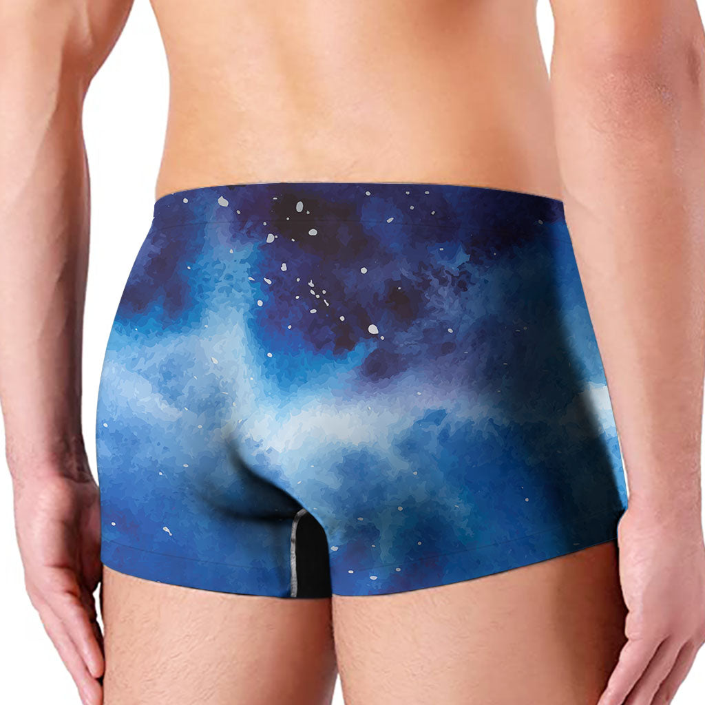 Dark Blue Galaxy Space Print Men's Boxer Briefs