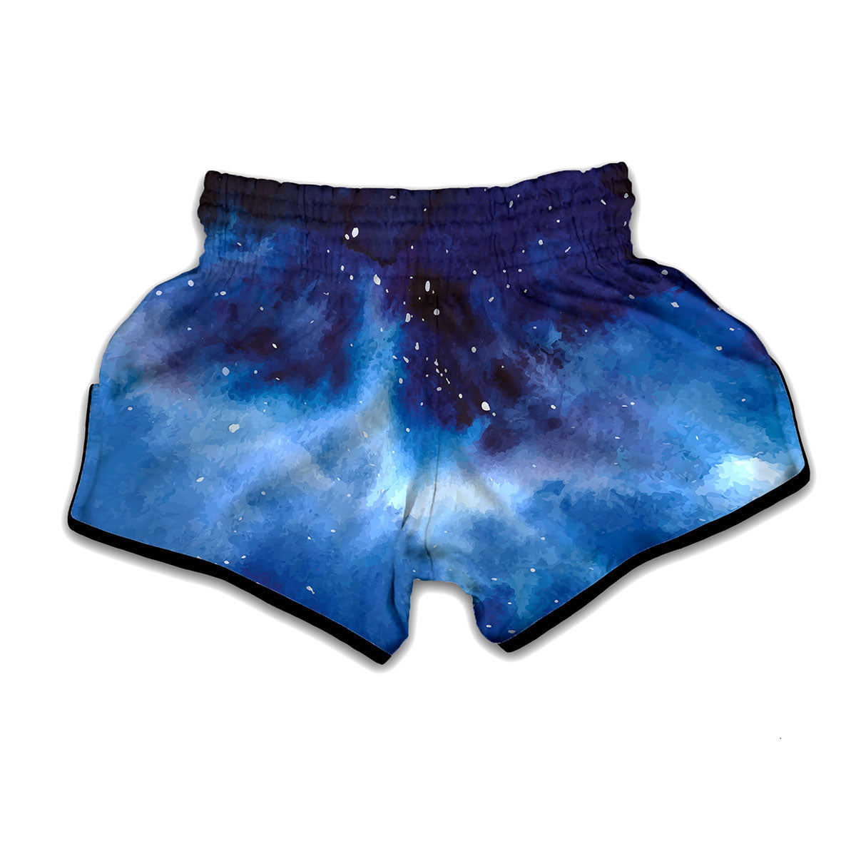 Dark Blue Galaxy Space Print Muay Thai Boxing Shorts