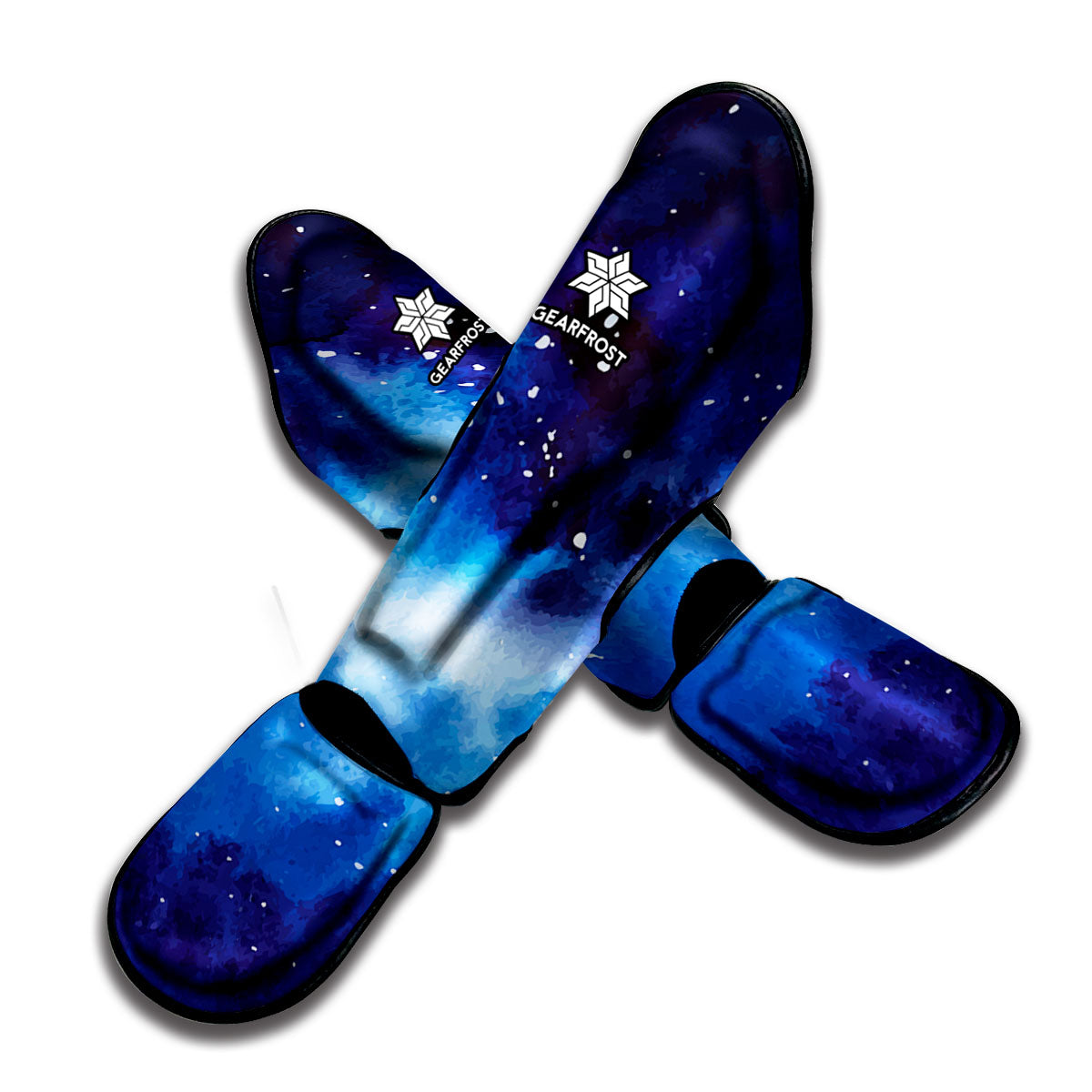 Dark Blue Galaxy Space Print Muay Thai Shin Guard
