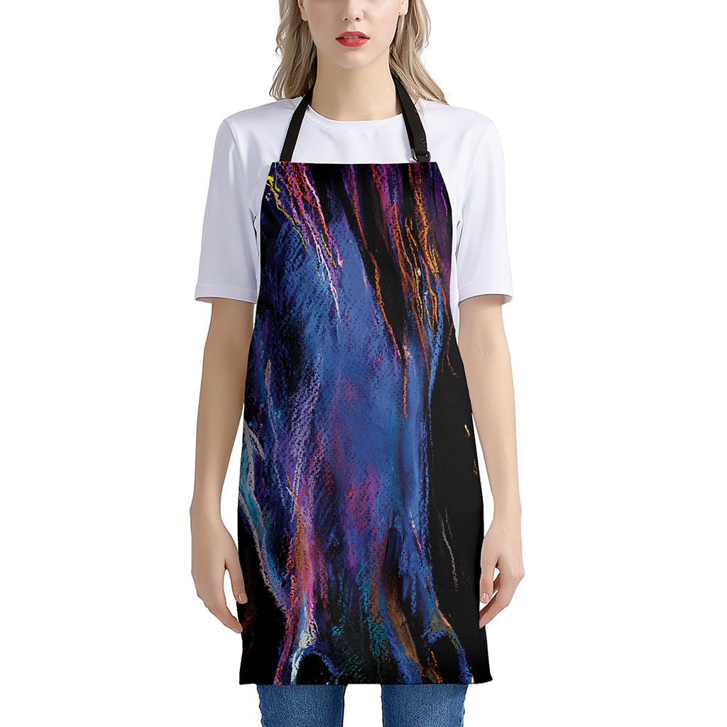 Dark Blue Horse Portrait Print Apron