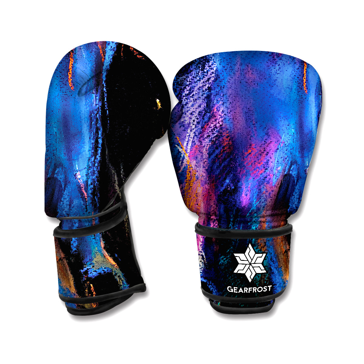 Dark Blue Horse Portrait Print Boxing Gloves