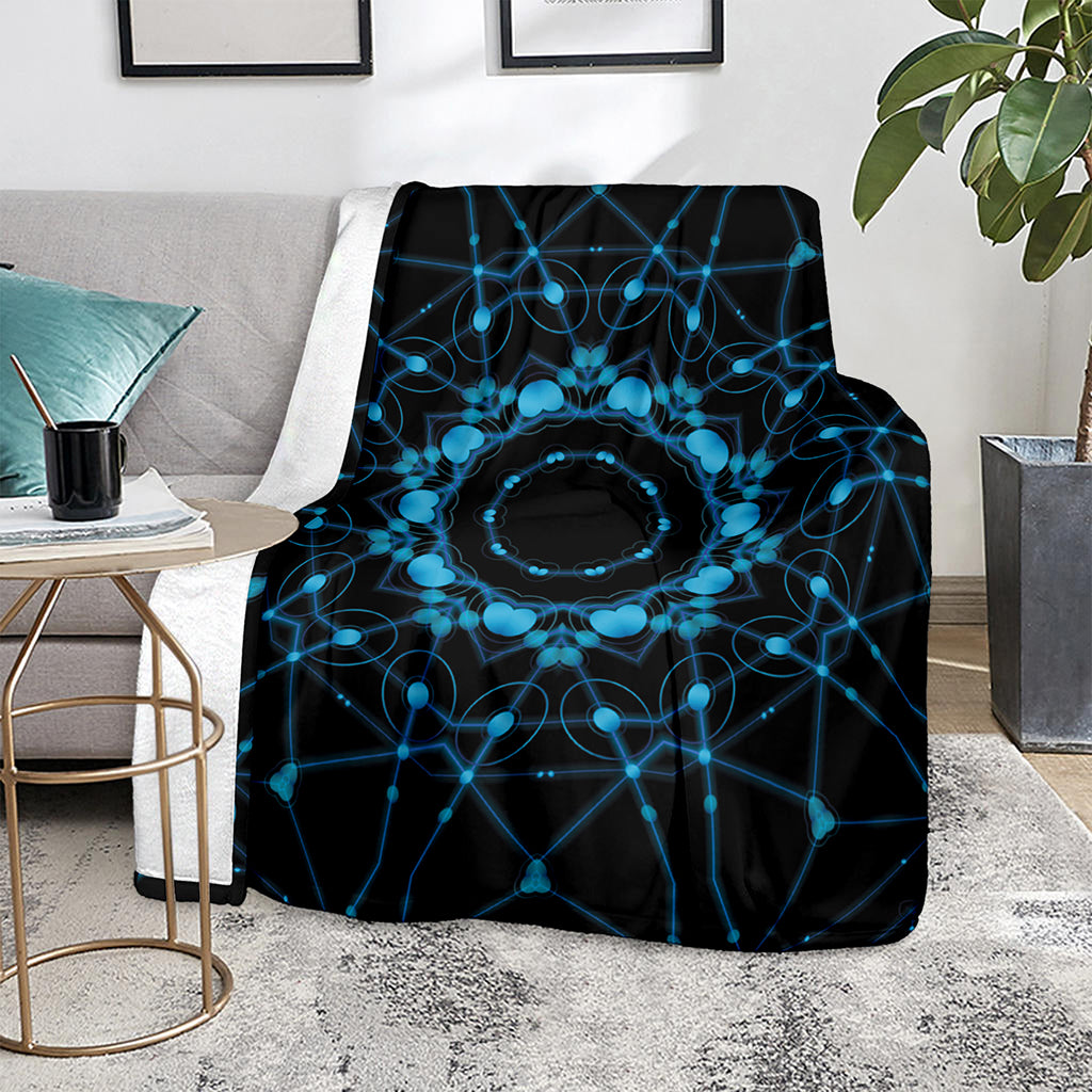 Dark Blue Kaleidoscope Print Blanket
