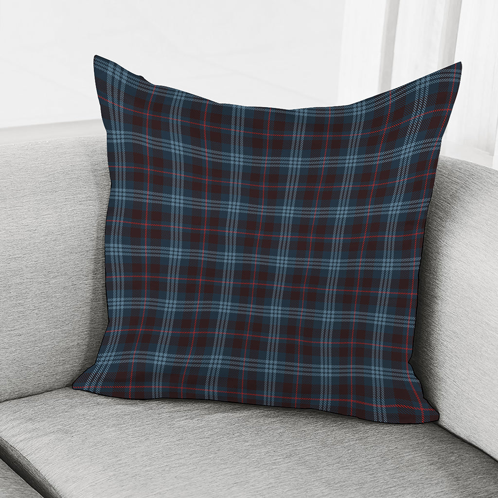 Dark Blue Tartan Pattern Print Pillow Cover