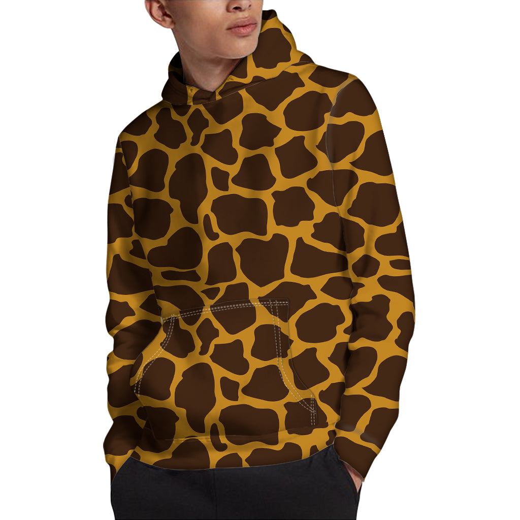 Dark Brown Cow Print Pullover Hoodie