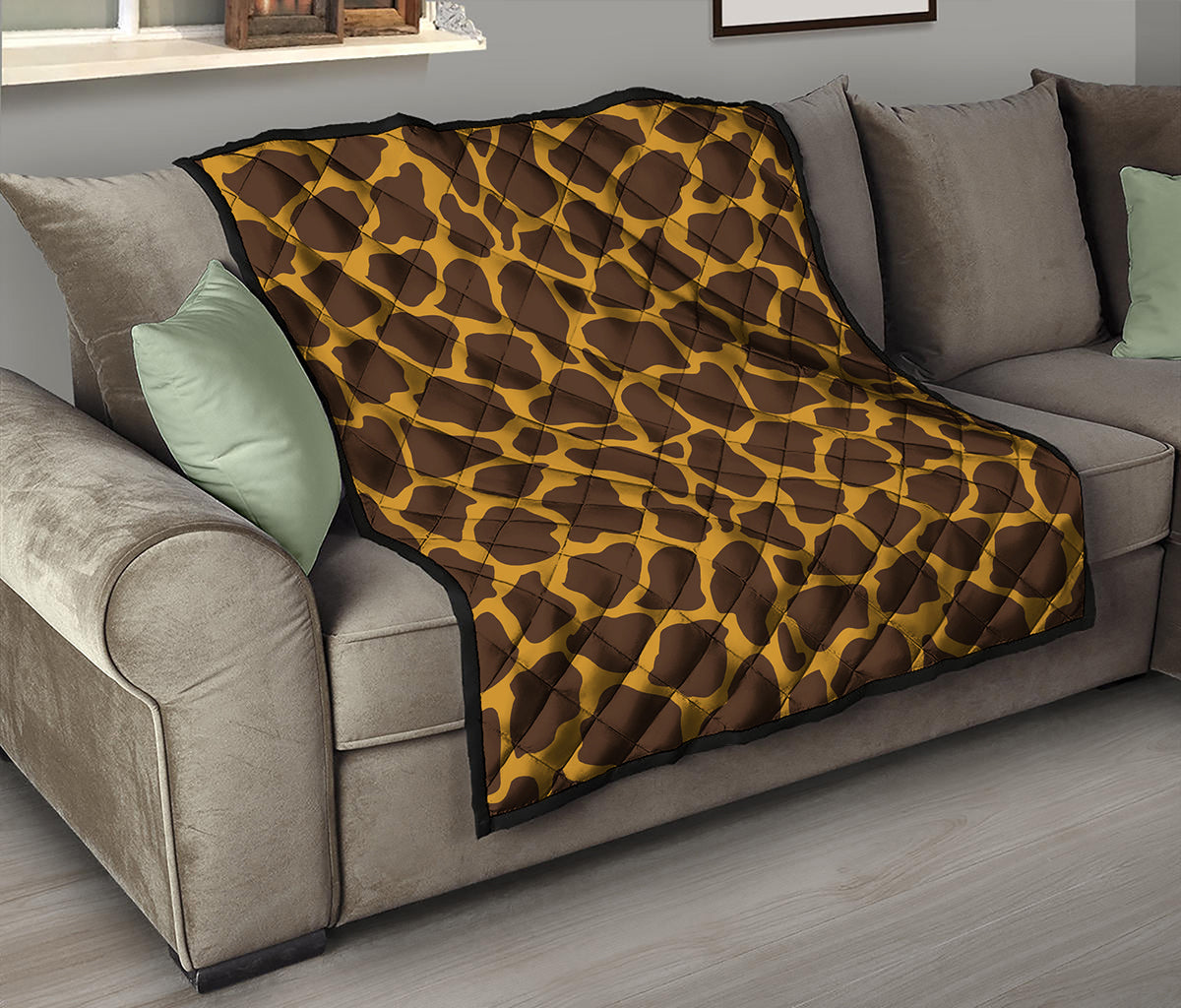 Dark Brown Cow Print Quilt