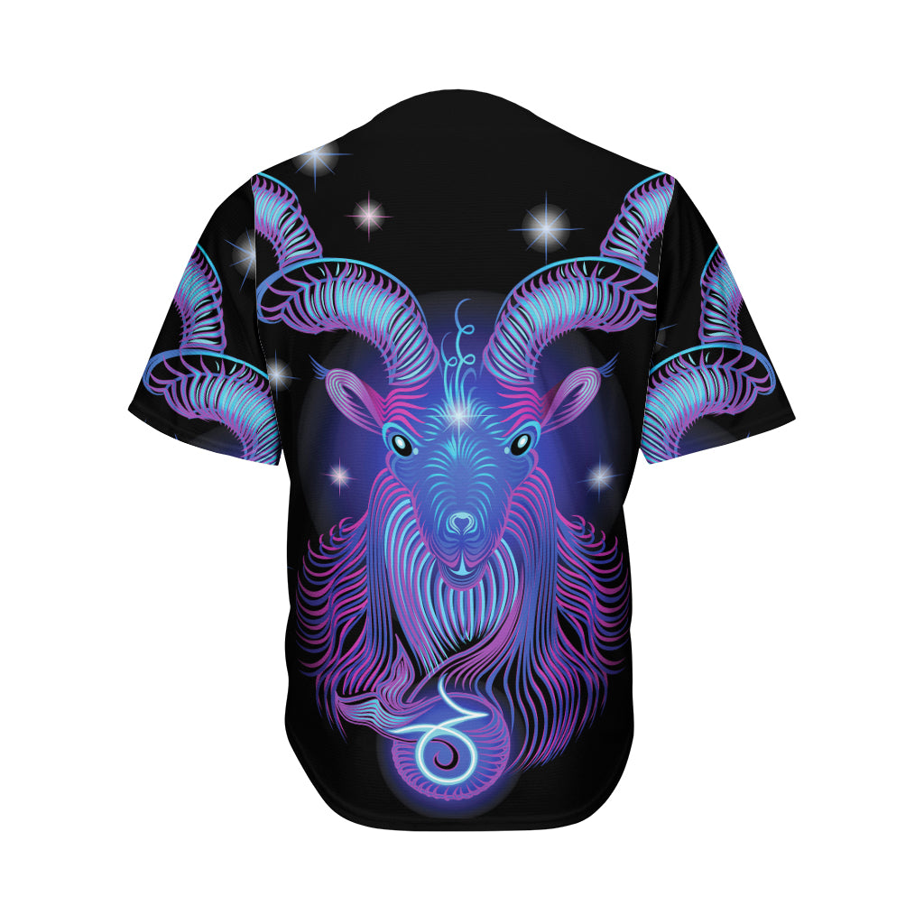 Dark Capricorn Zodiac Sign Print Men's Baseball Jersey