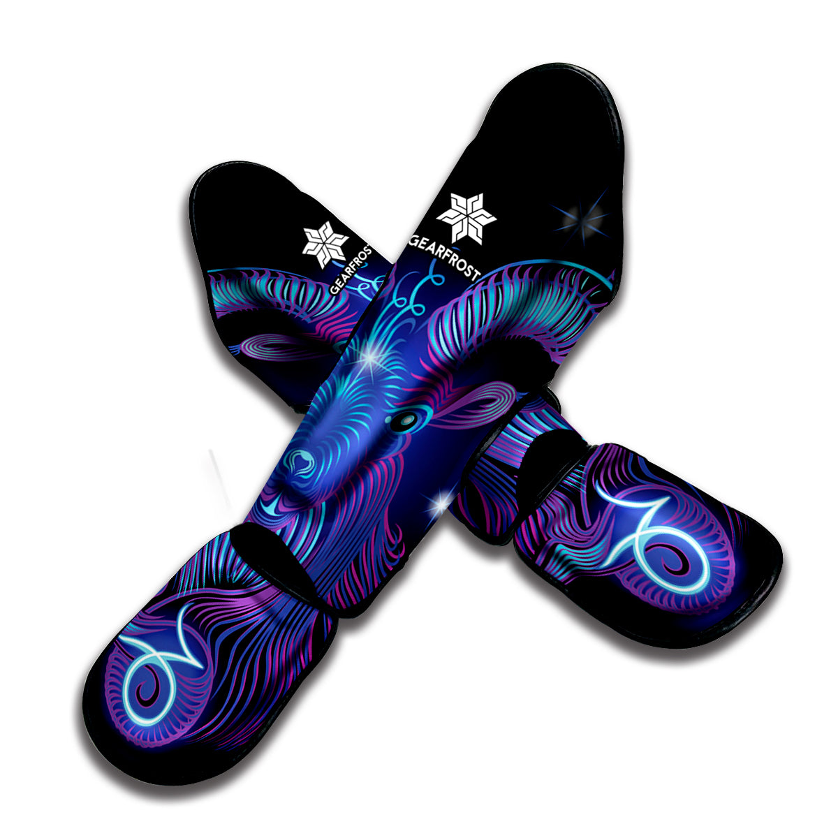 Dark Capricorn Zodiac Sign Print Muay Thai Shin Guard