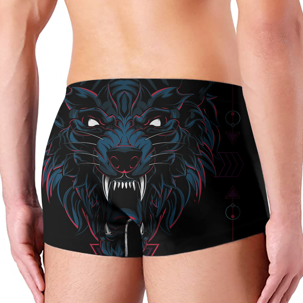 Dark Geometric Wolf Print Men s Boxer Briefs GearFrost Dark Geometric Wolf Print Men s Boxer Briefs GearFrost