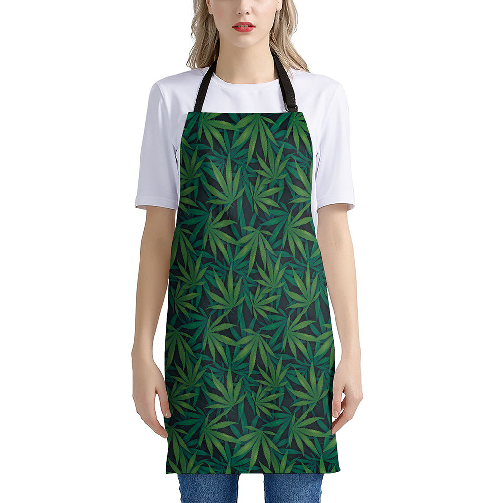 Dark Green Hemp Pattern Print Apron