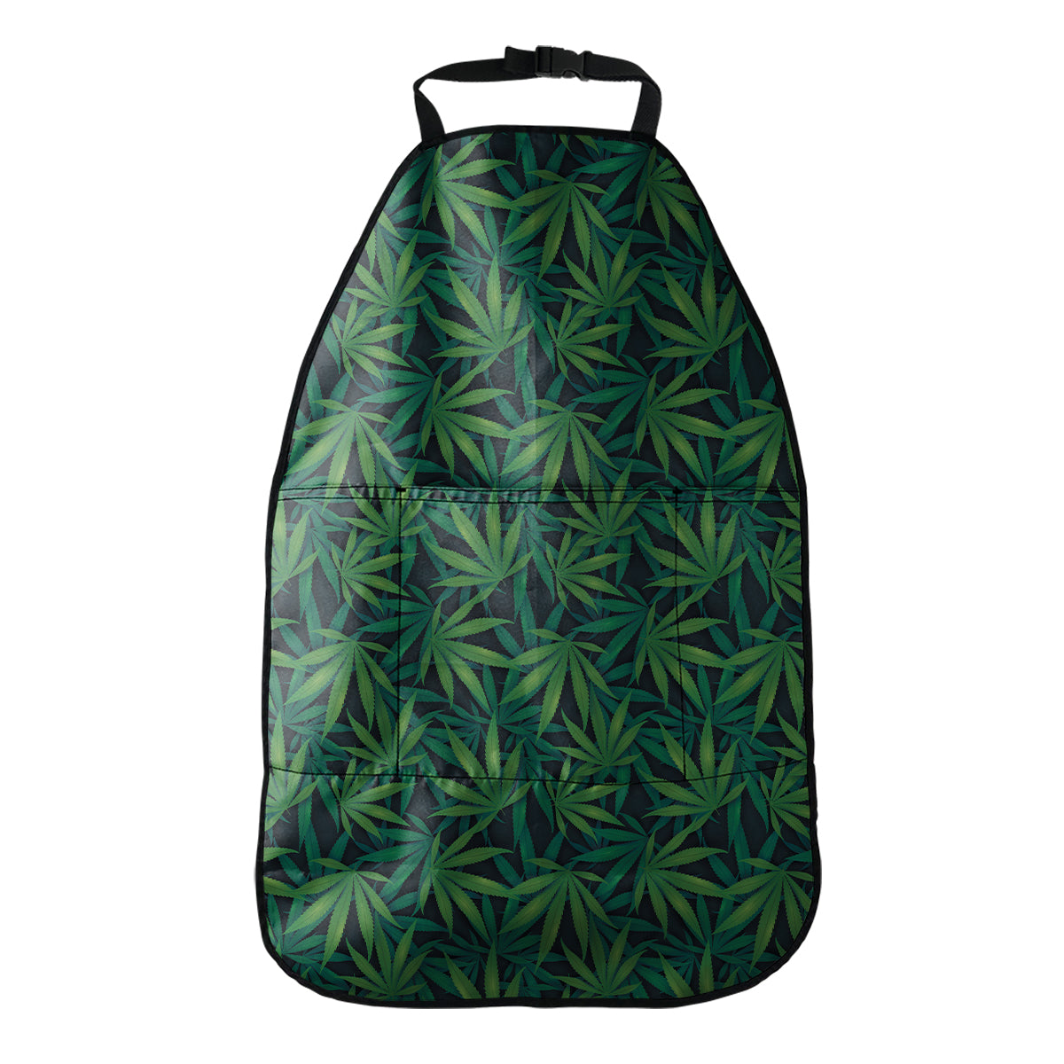 Dark Green Hemp Pattern Print Car Seat Organizers