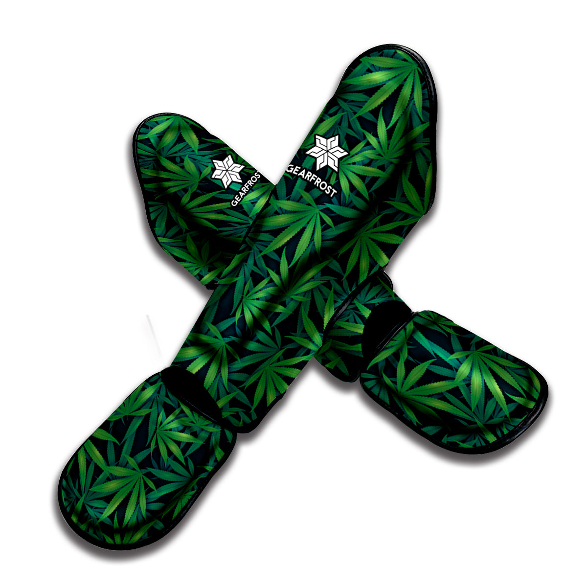 Dark Green Hemp Pattern Print Muay Thai Shin Guard