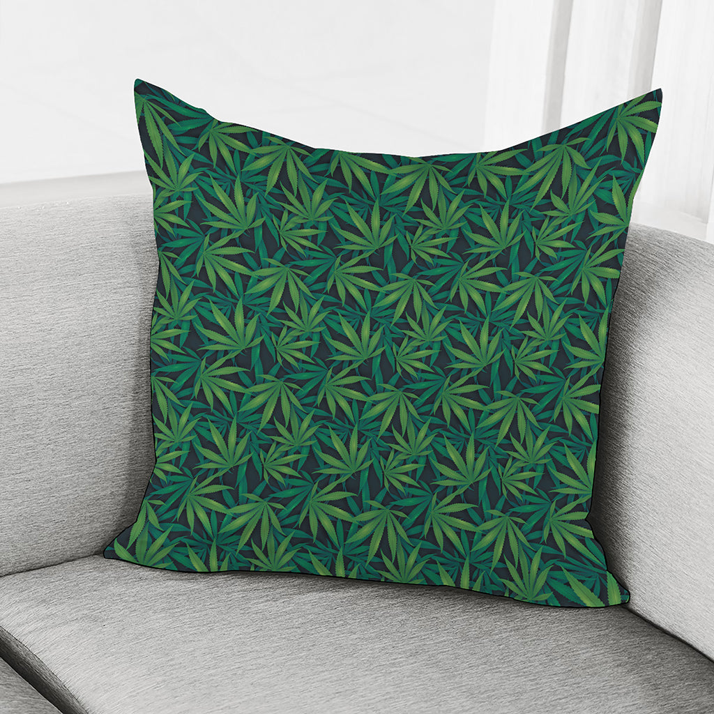 Dark Green Hemp Pattern Print Pillow Cover