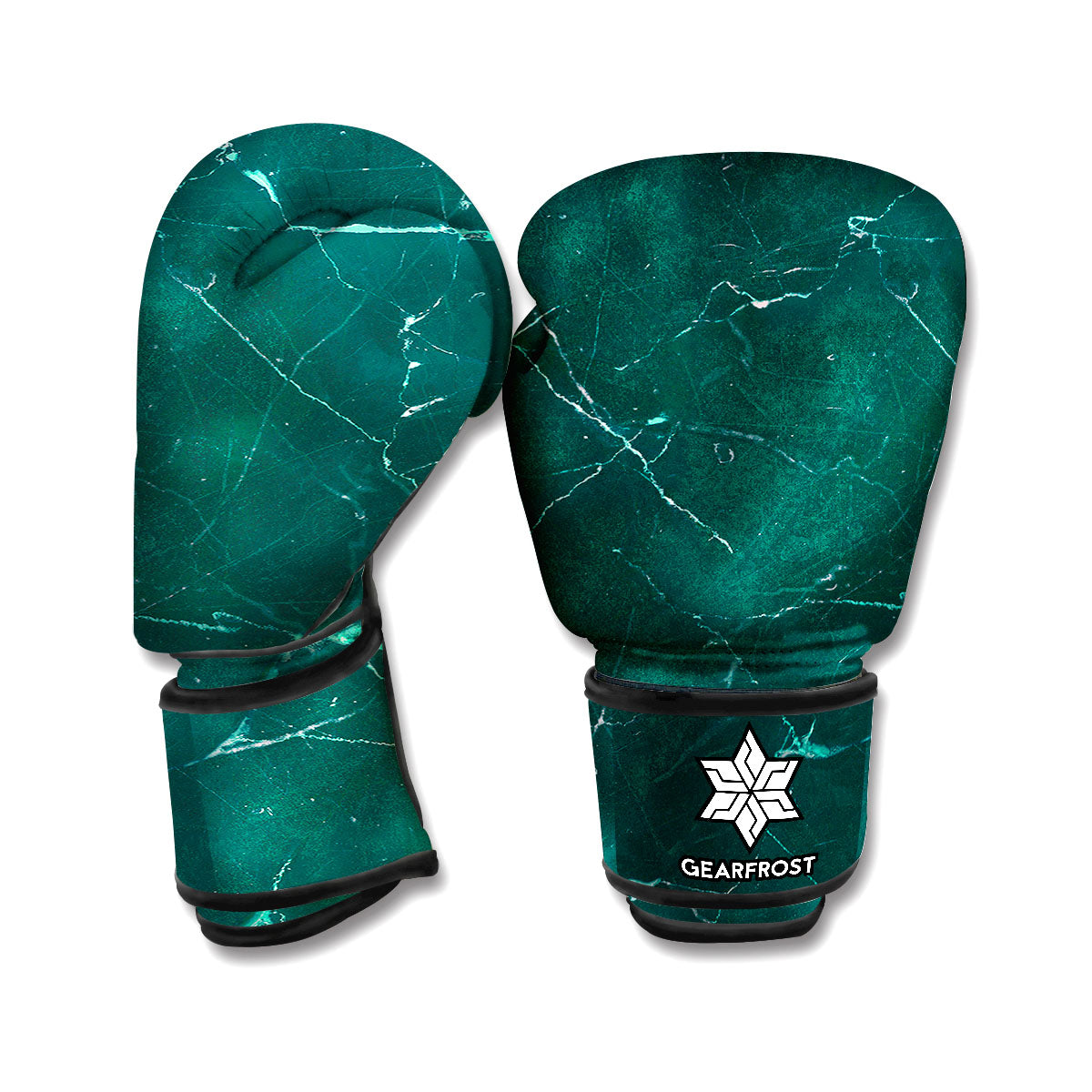 Dark Green Marble Print Boxing Gloves