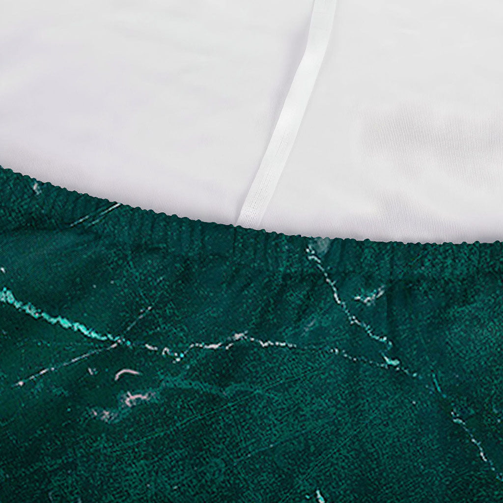 Dark Green Marble Print Sofa Cover