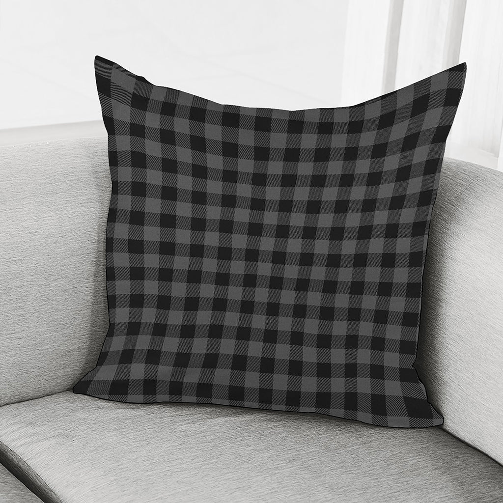 Dark Grey And Black Buffalo Check Print Pillow Cover