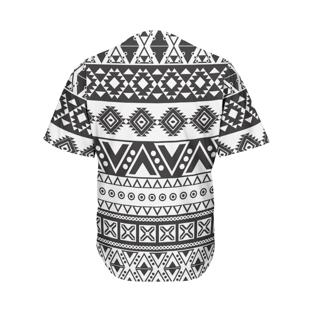 Dark Grey Aztec Pattern Print Men's Baseball Jersey