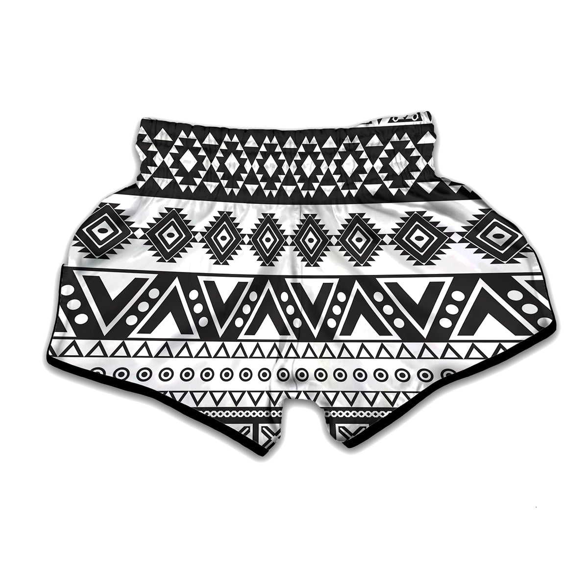 Dark Grey Aztec Pattern Print Muay Thai Boxing Shorts