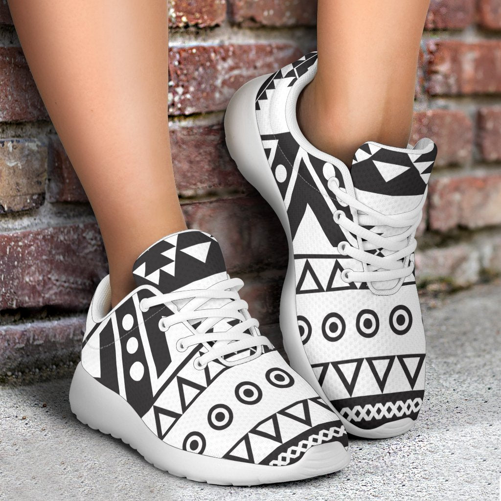 Dark Grey Aztec Pattern Print Sport Shoes GearFrost