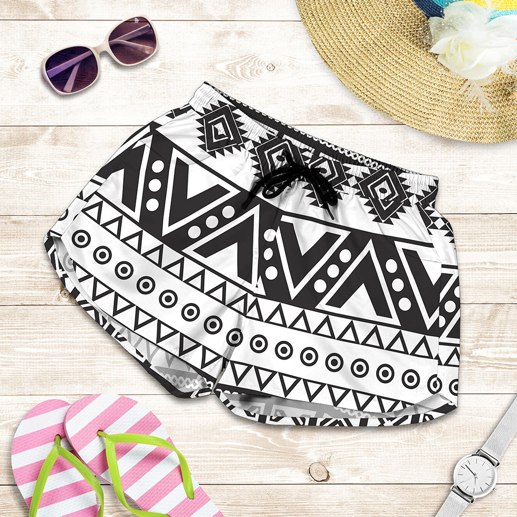 Dark Grey Aztec Pattern Print Women's Shorts