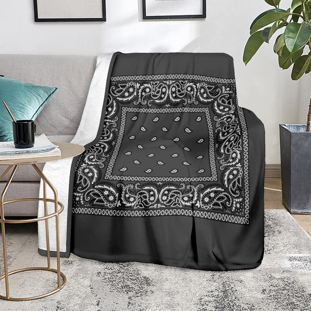 Dark Grey Bandana Blanket