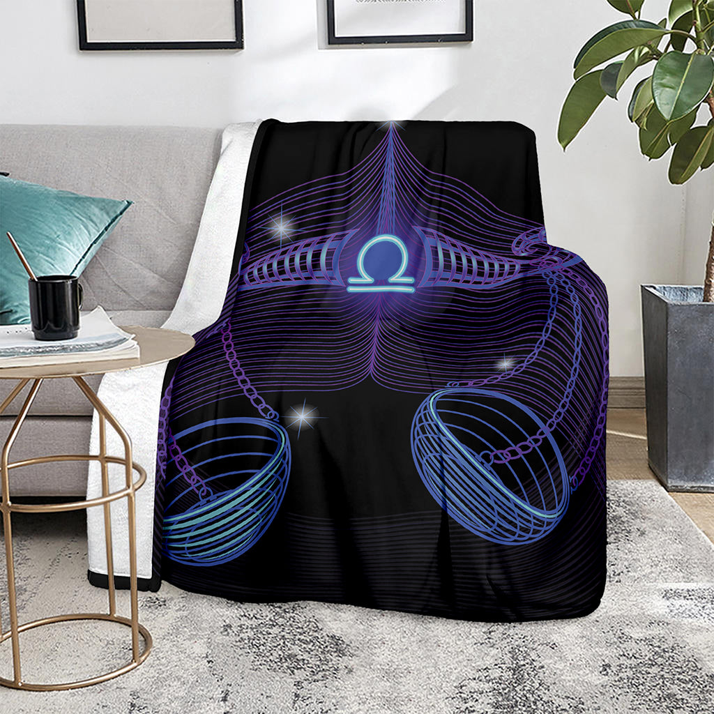 Dark Libra Zodiac Sign Print Blanket