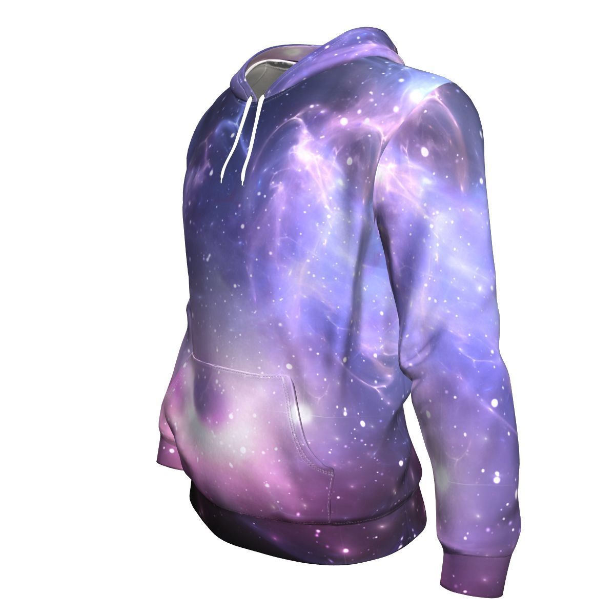 Dark Light Purple Galaxy Space Print Unisex Pullover Hoodie GearFrost