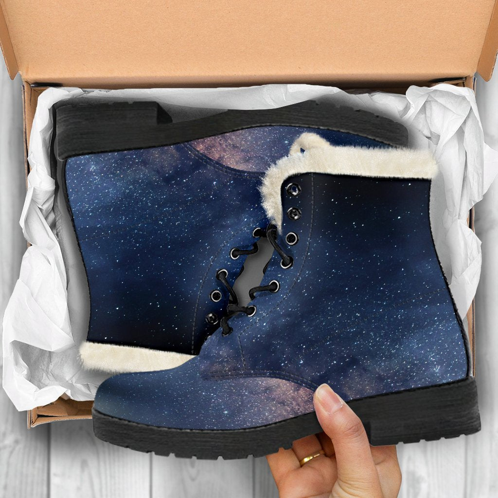 Dark Milky Way Galaxy Space Print Comfy Boots GearFrost