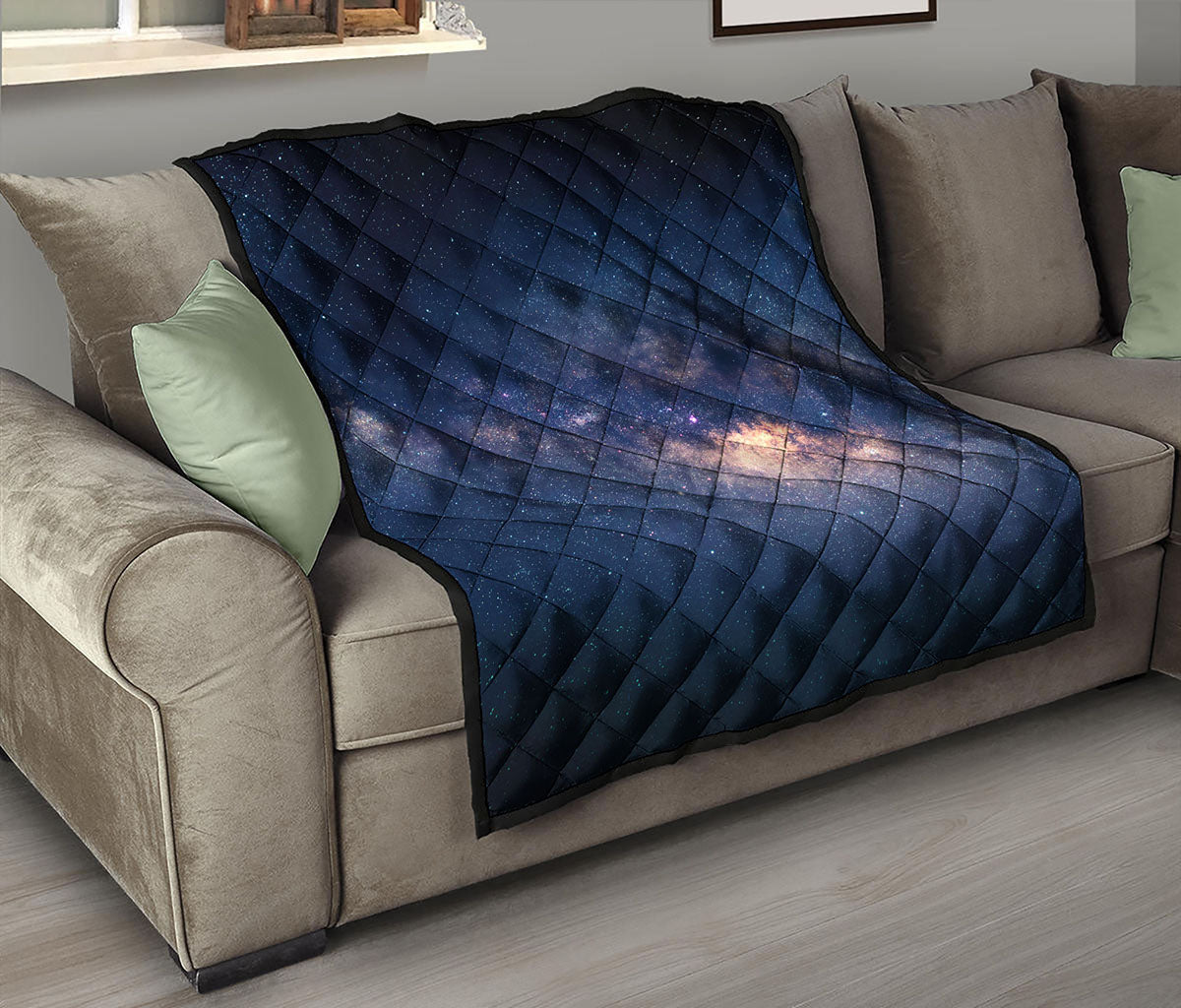 Dark Milky Way Galaxy Space Print Quilt