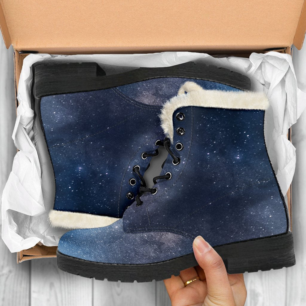 Dark Nebula Universe Galaxy Space Print Comfy Boots GearFrost